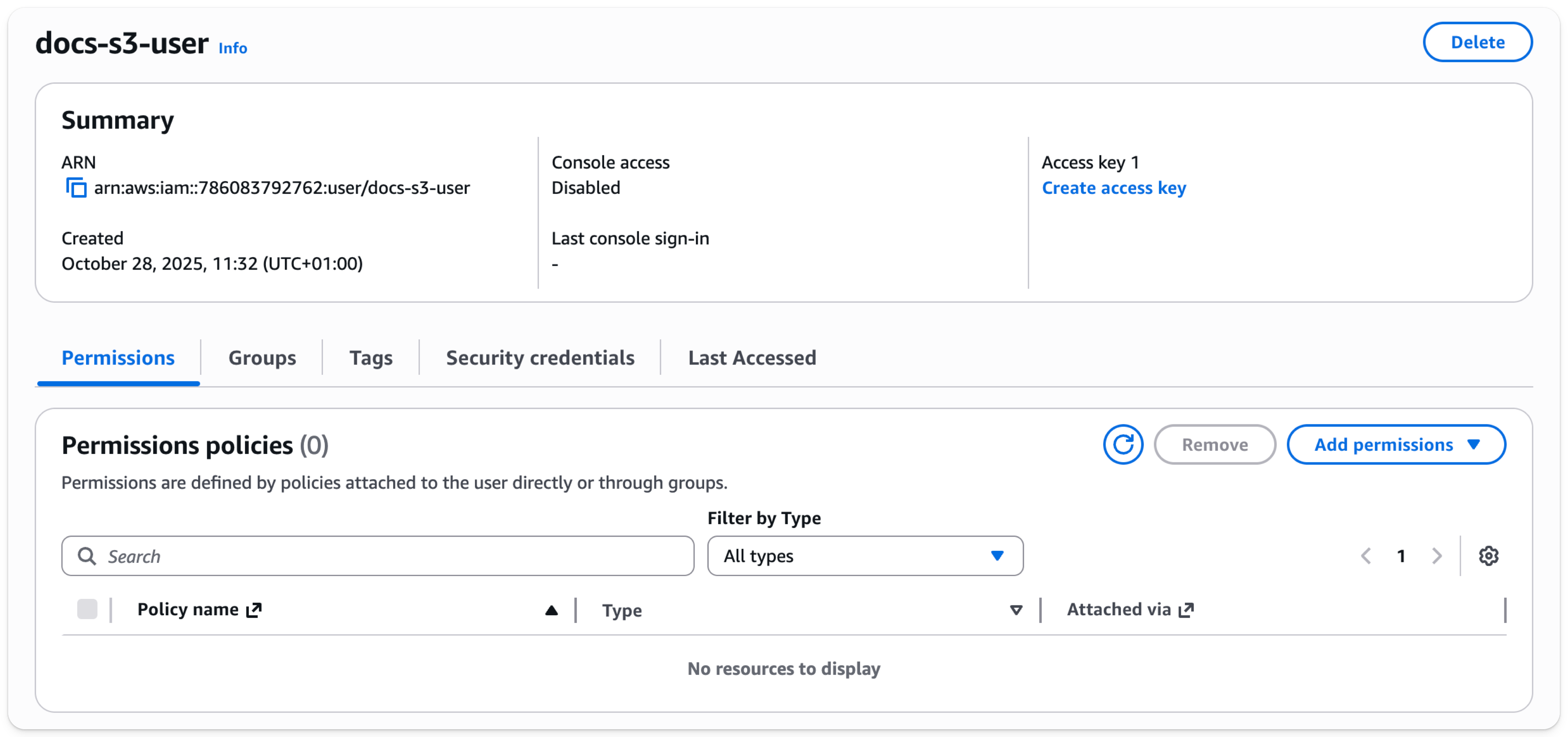 AWS IAM Management Console - Добавление нового пользователя